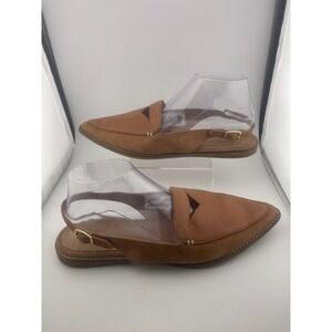 Leather Suede pointed toe slingback flat sandals Sperry Saybrook women's sz 10